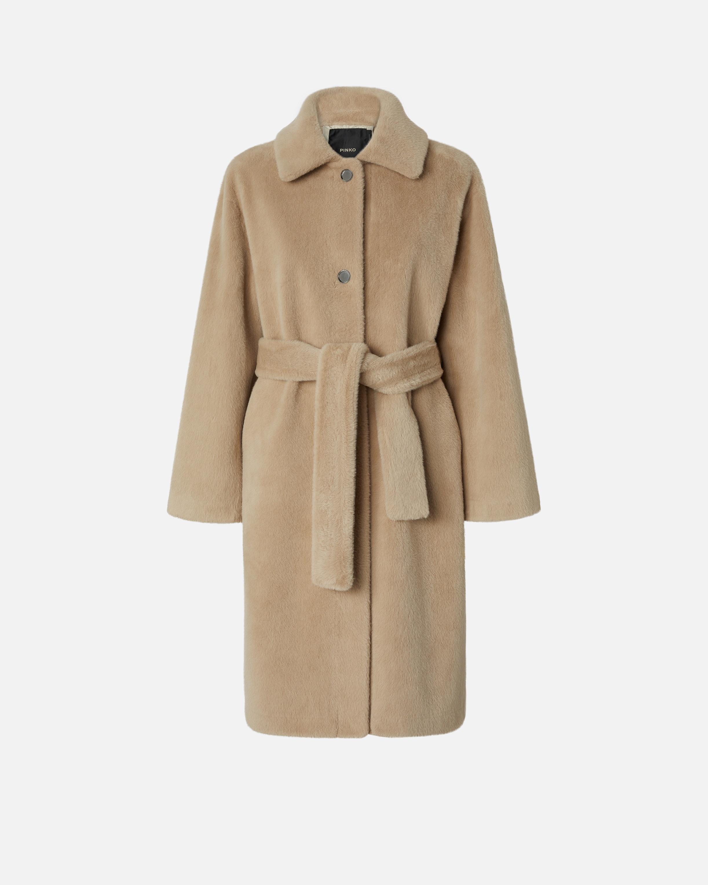 SHORT FUR-EFFECT COAT WITH BELT - 1