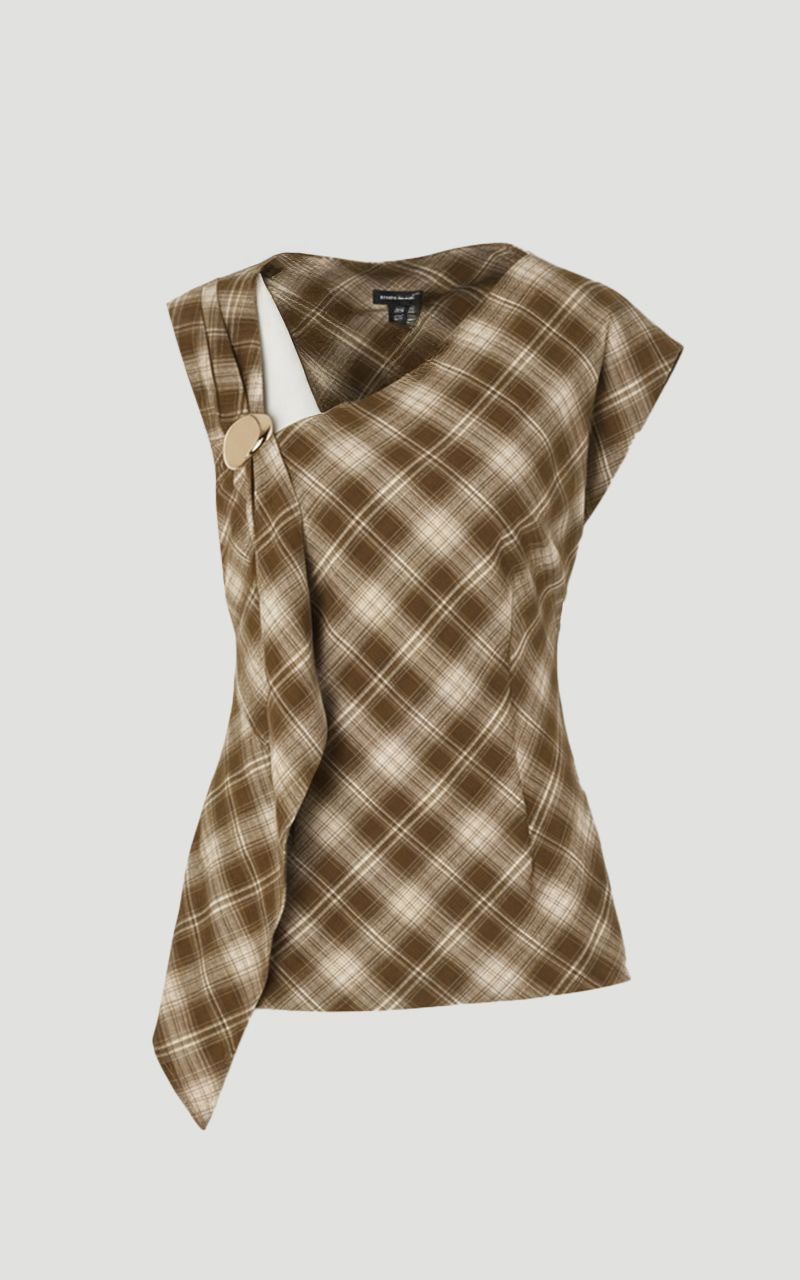 Tailored Check Trim Detail Sleeveless Top 4
