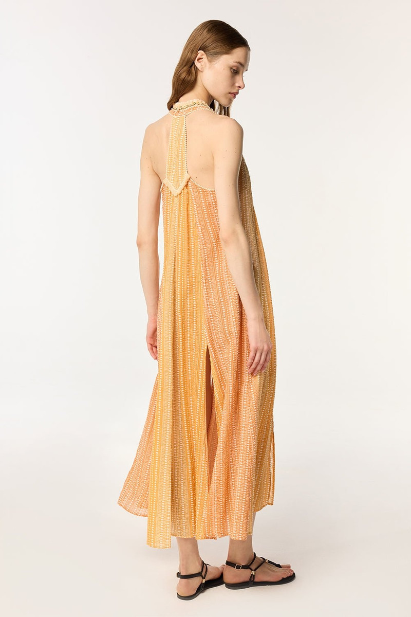 Poupette St Barth Long Dress Nava - Orange Shona outlook