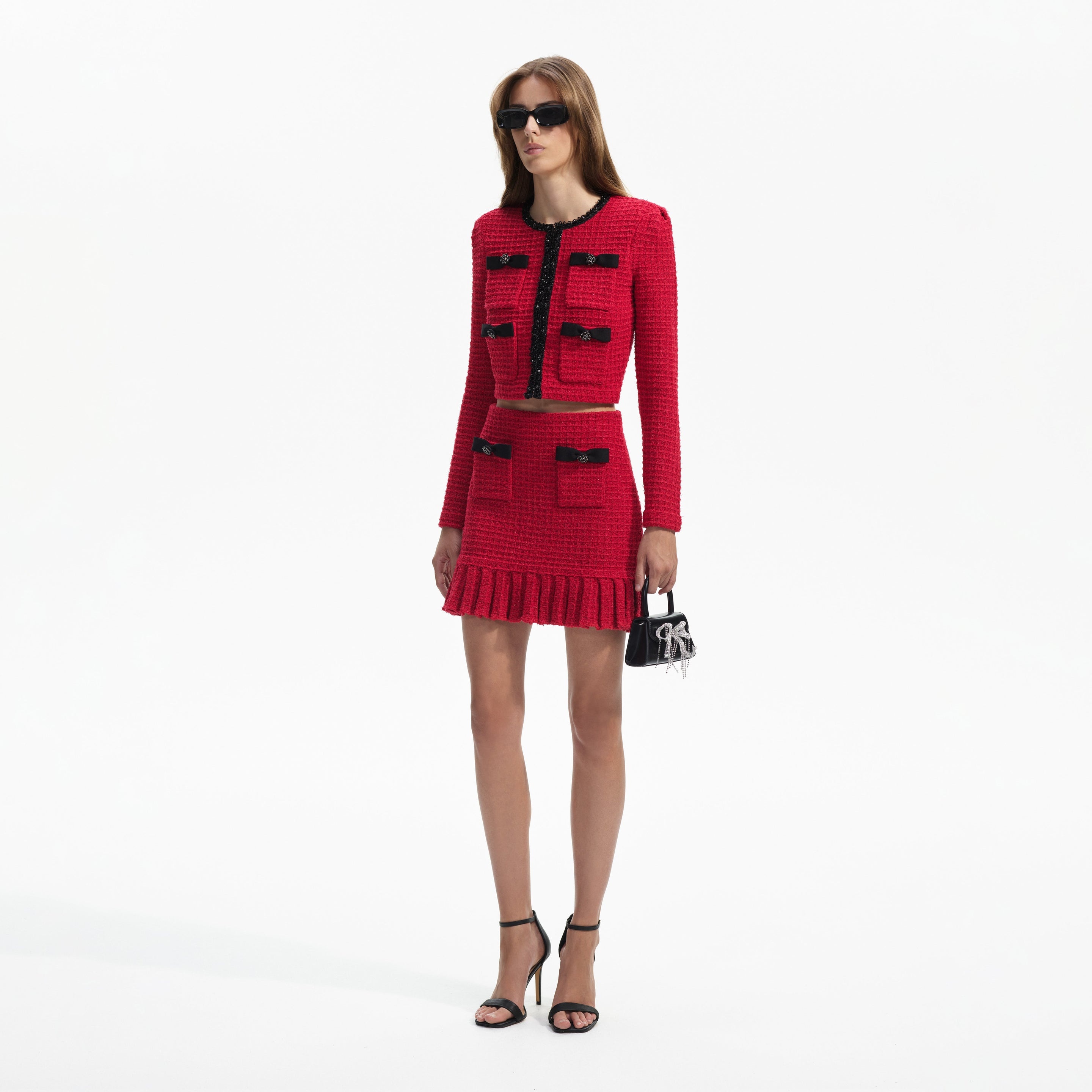 Red Knit Mini Skirt - 2