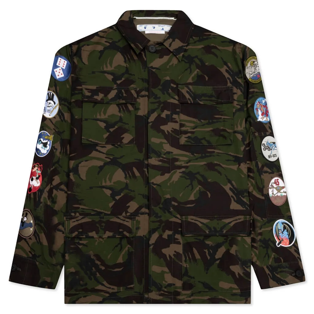 Camouflage Patch Field Jacket Army Green - 1