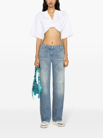 Palm Angels knee-panel mid-rise straight jeans outlook