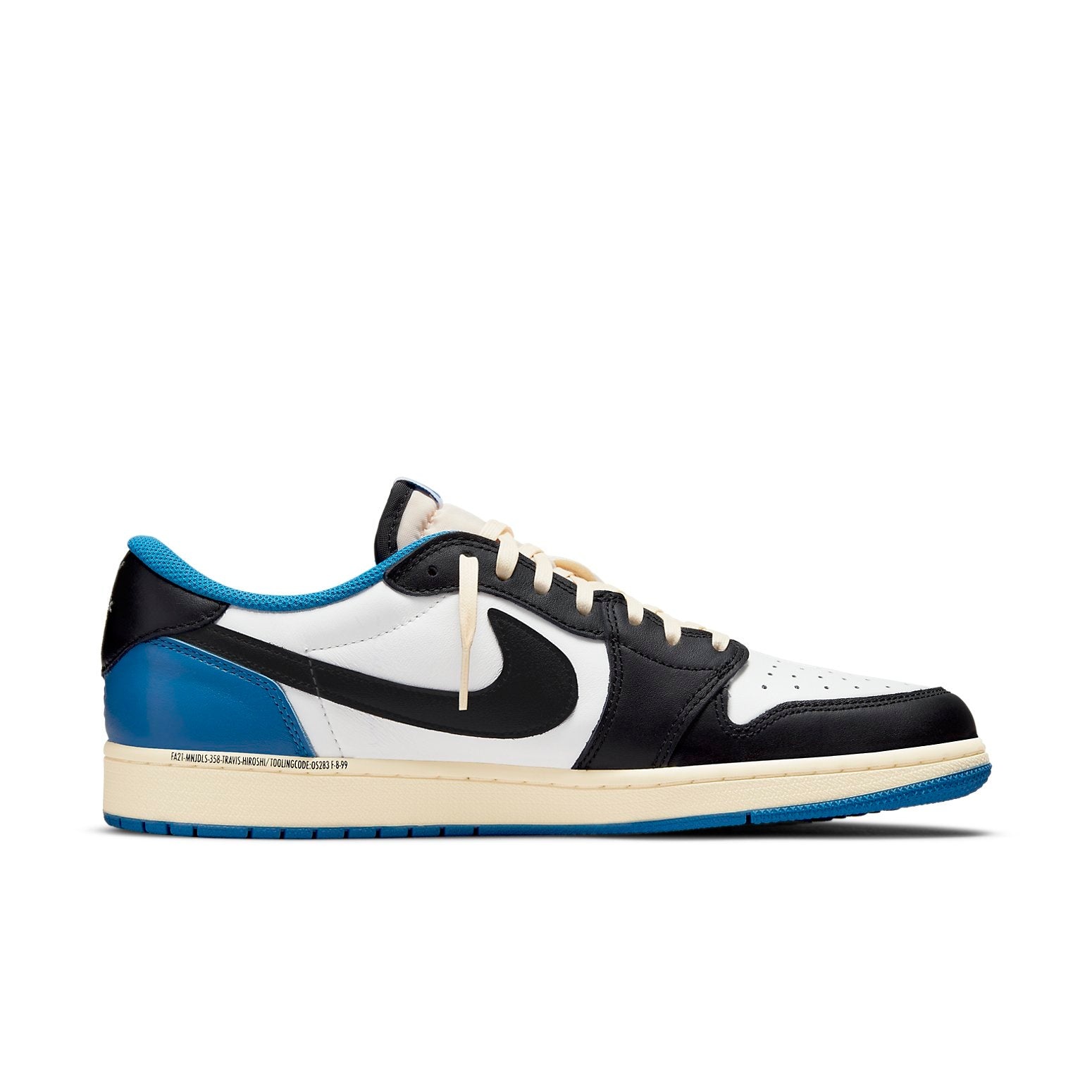 Fragment Design x Travis Scott x Air Jordan 1 Retro Low 'Sail Black Military Blue' DM7866-140 - 2