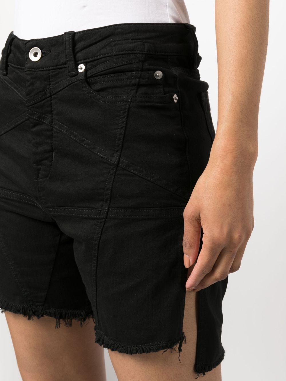 raw-cut denim shorts - 5