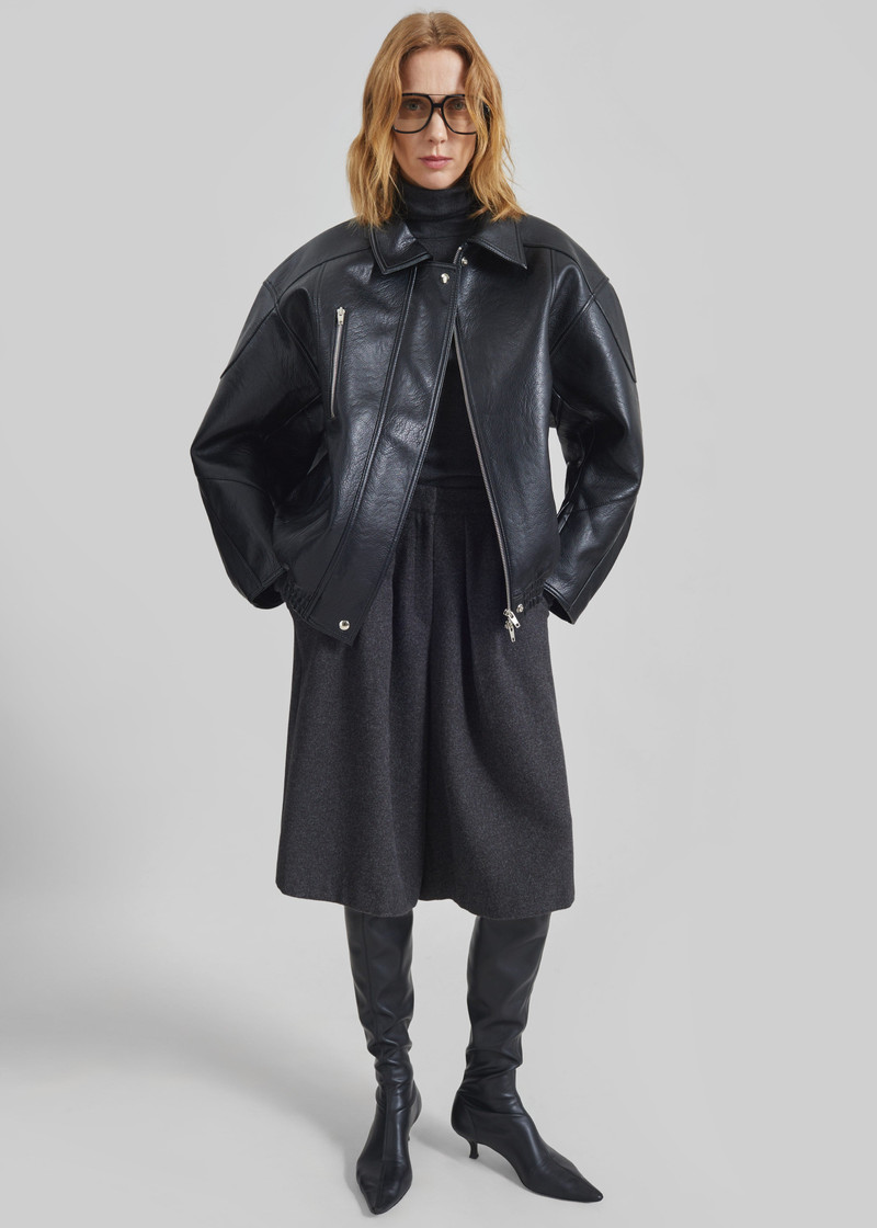 Enora Faux Leather Jacket - Black 5