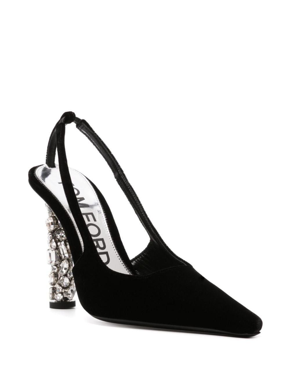 120mm crystal-embellished slingback pumps - 2