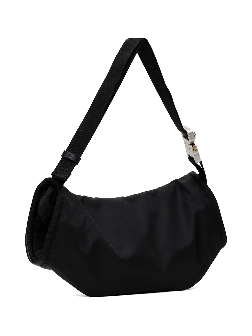 Black Leather X Nylon Crossbody Bag - 3