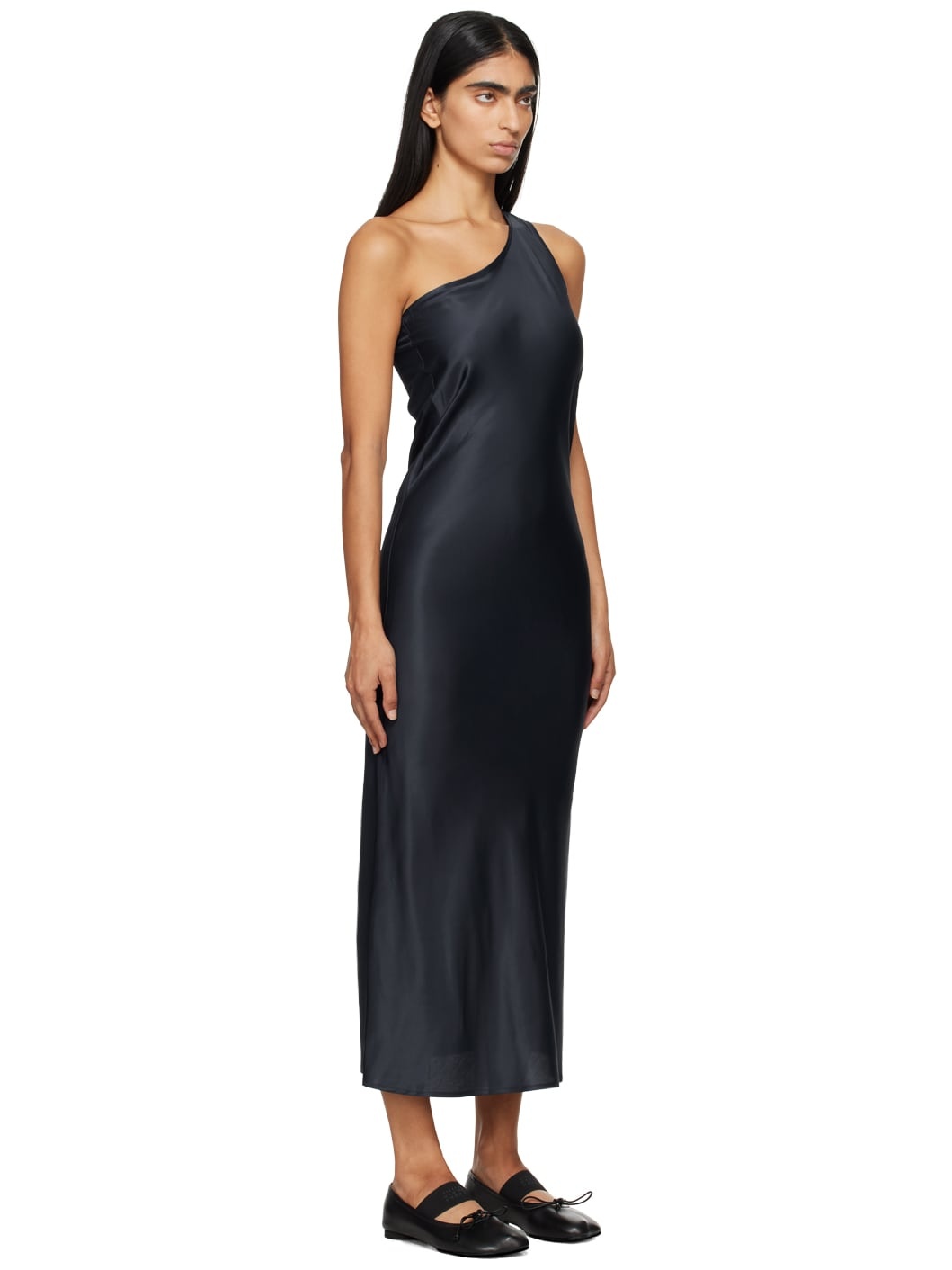 Navy One Strap Dydine Midi Dress - 2