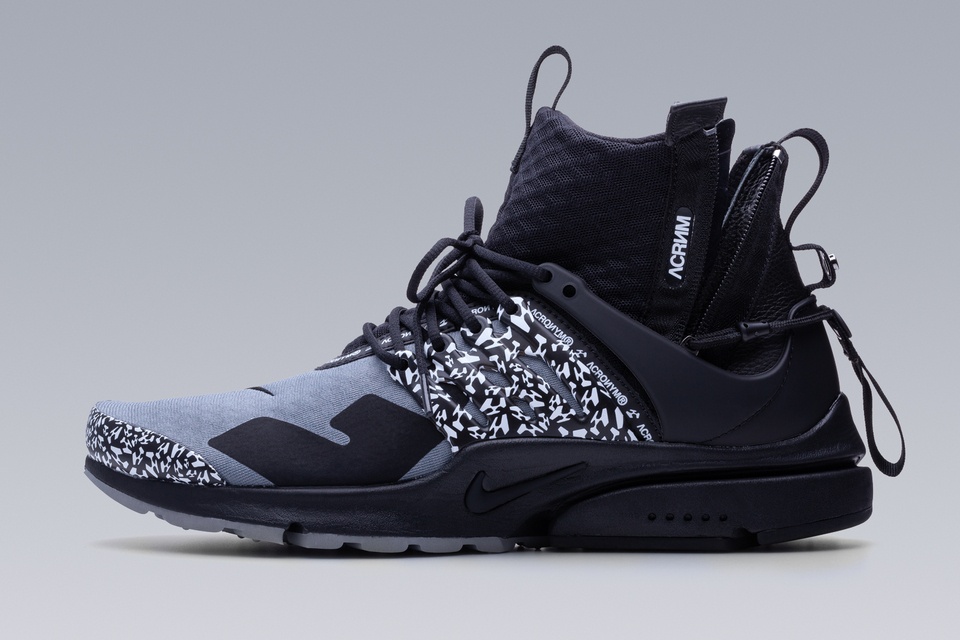 APM2-001 Nike® Air Presto Mid / Acronym® Cool Grey/Black/Black - 25