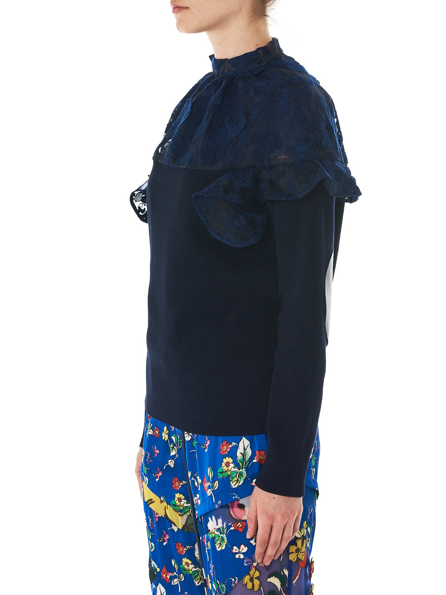 Floral Lace Sweatshirt - 2