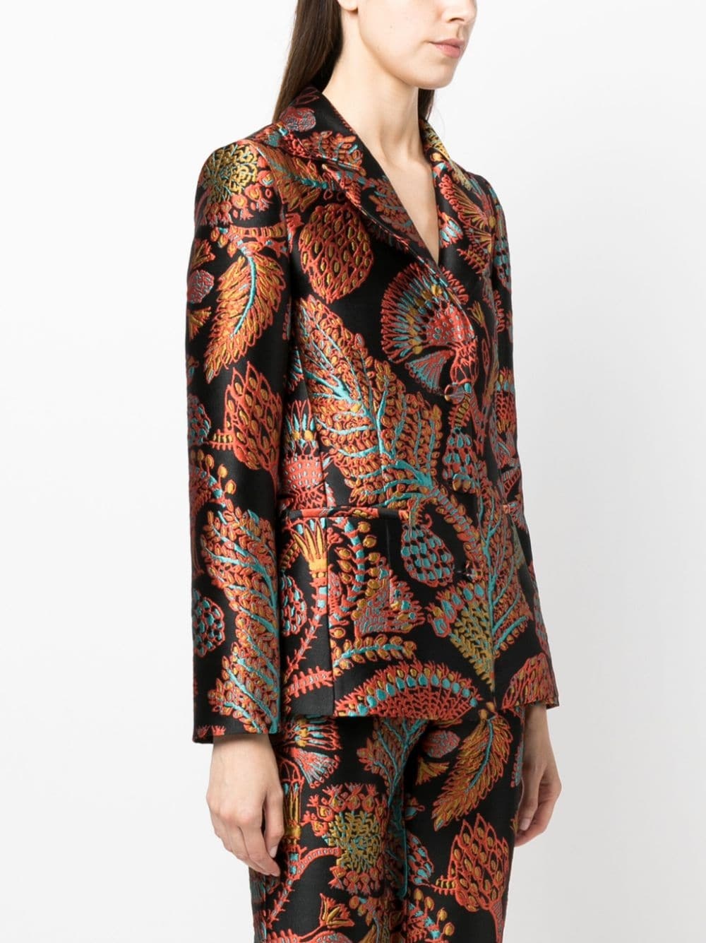 single-breasted graphic-print blazer - 3