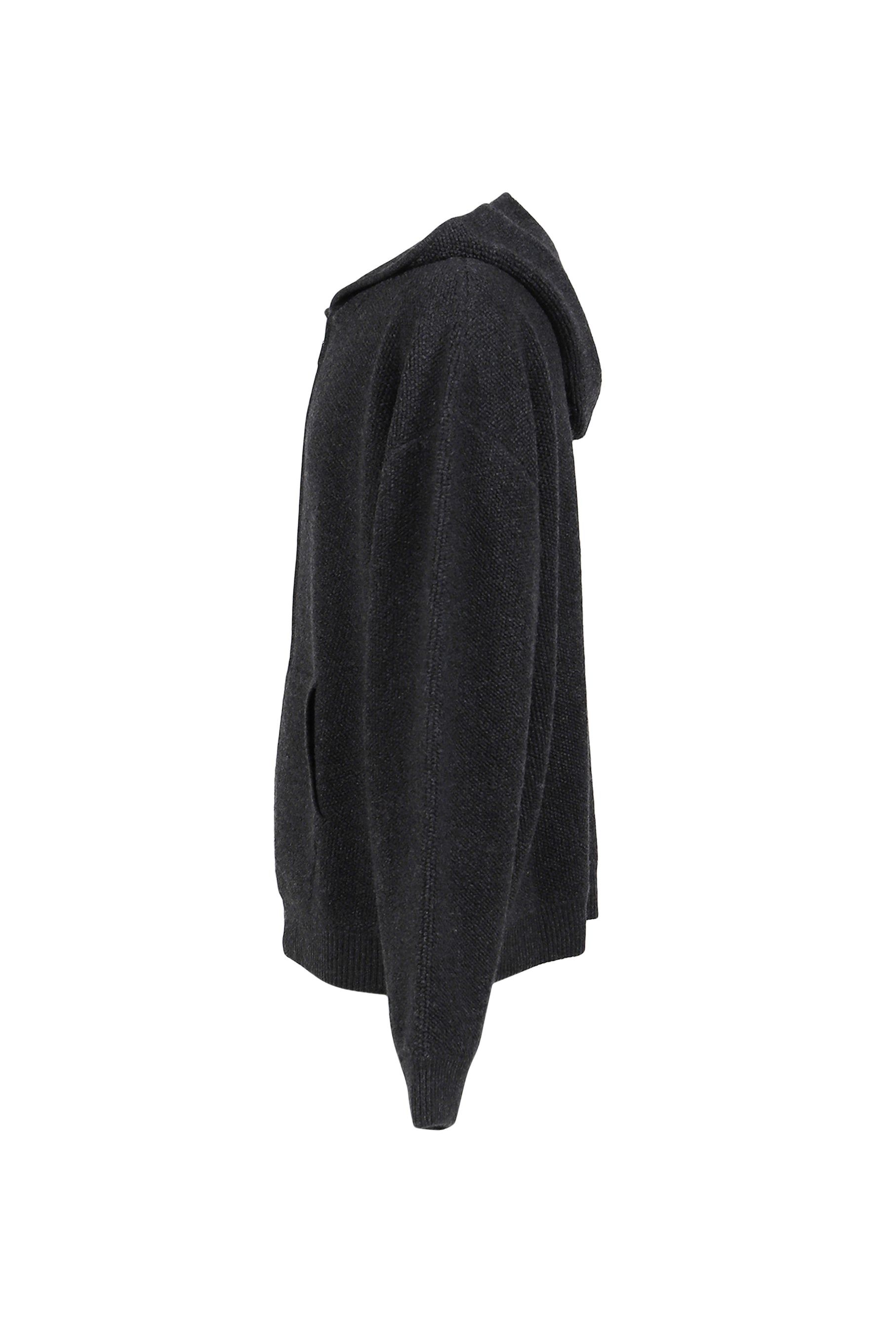 CHARCOAL MENS BOUCLE HOODIE ZIP-UP / CHA - 3
