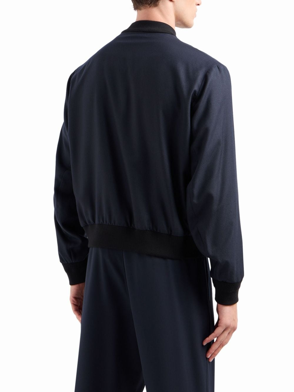 logo-embroidery cashmere-blend jacket - 4