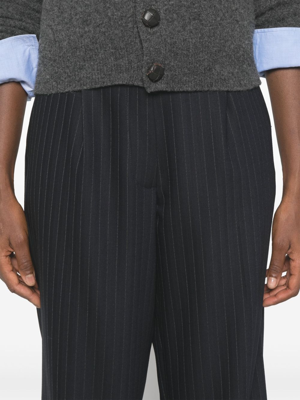 pinstriped straight-leg trousers - 5