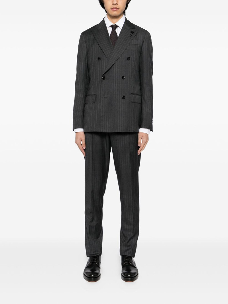 LARDINI pinstripe double-breasted suit outlook