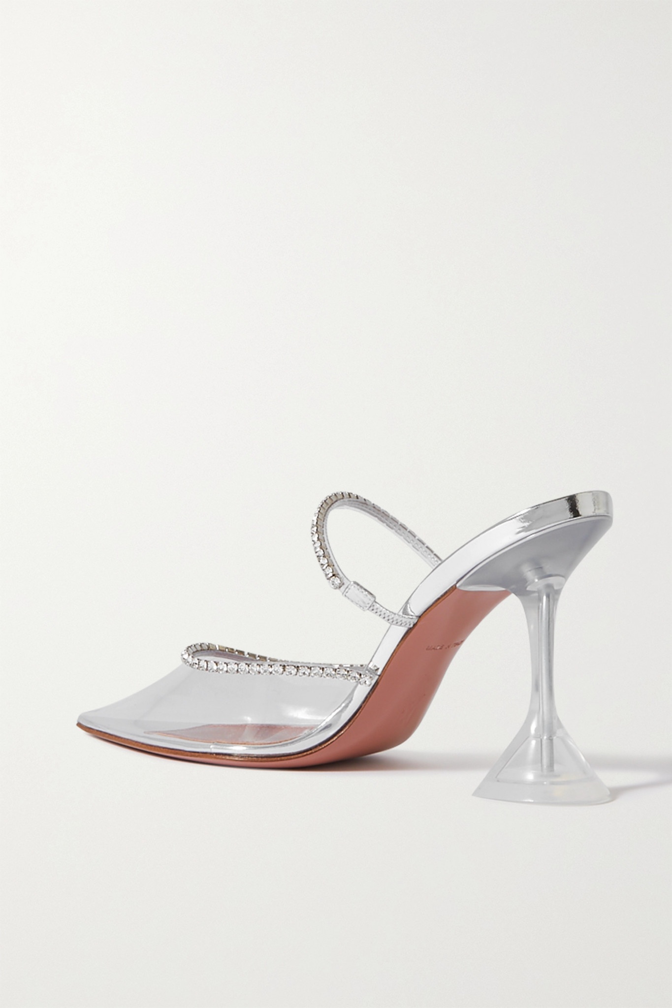 Gilda crystal-embellished leather and PVC pumps - 3