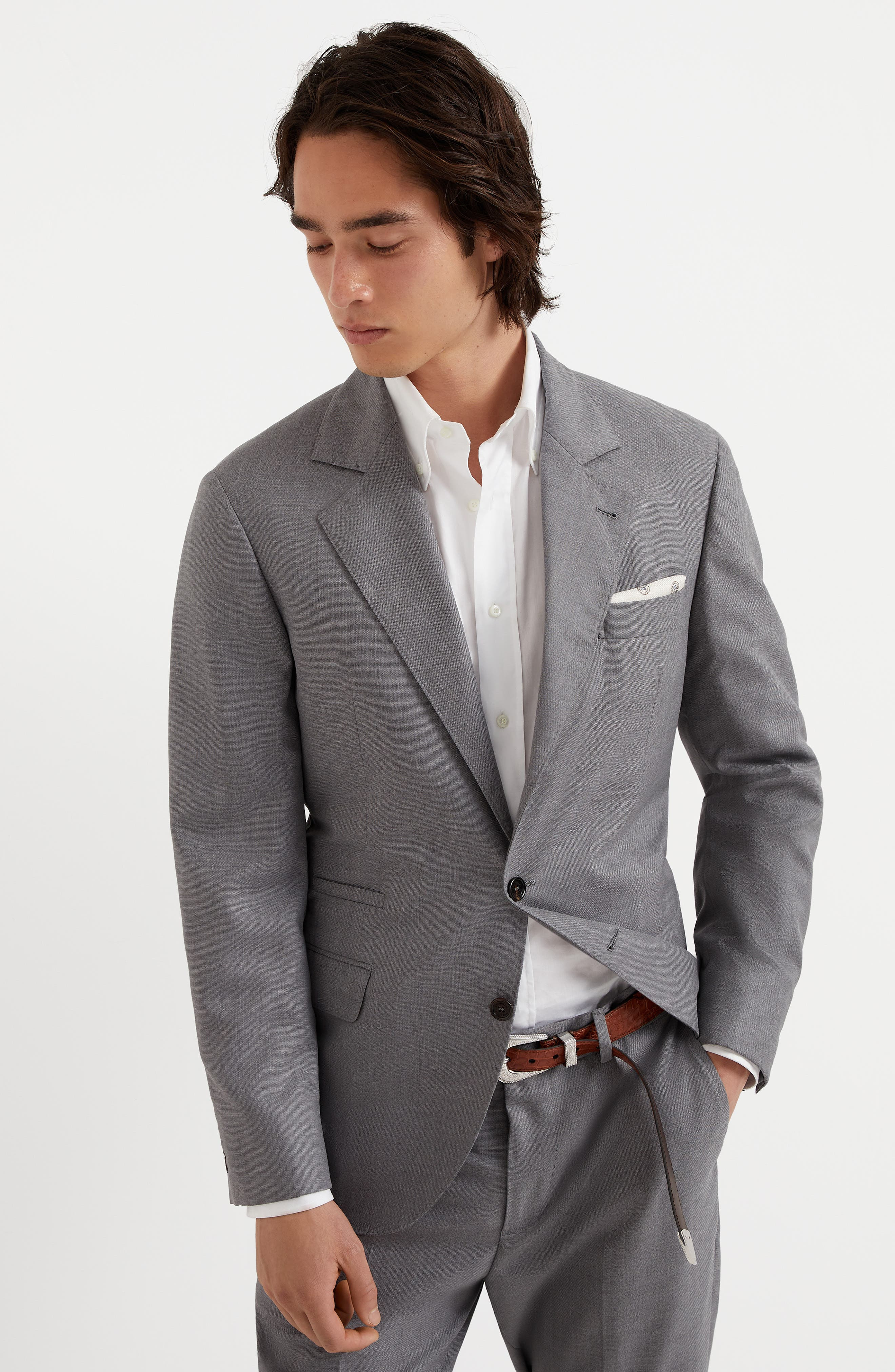 Brunello Cucinelli Hopsack blazer in Grey at Nordstrom - 2