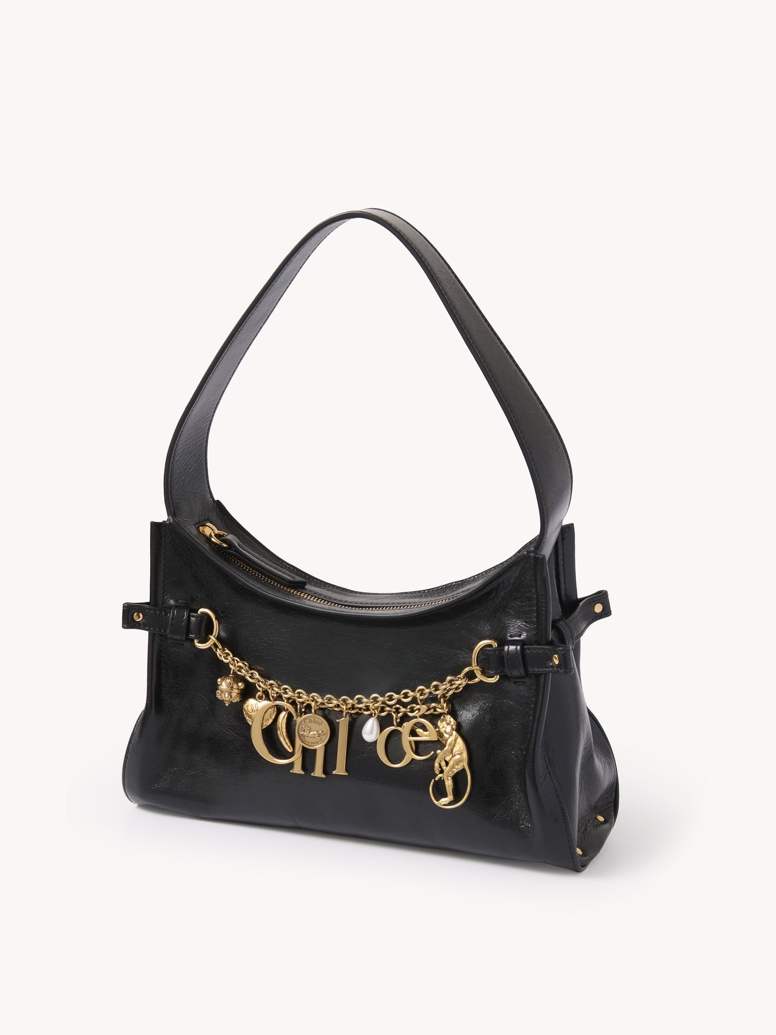 CHLOÉ CHARMS HOBO BAG IN SHINY LEATHER - 3
