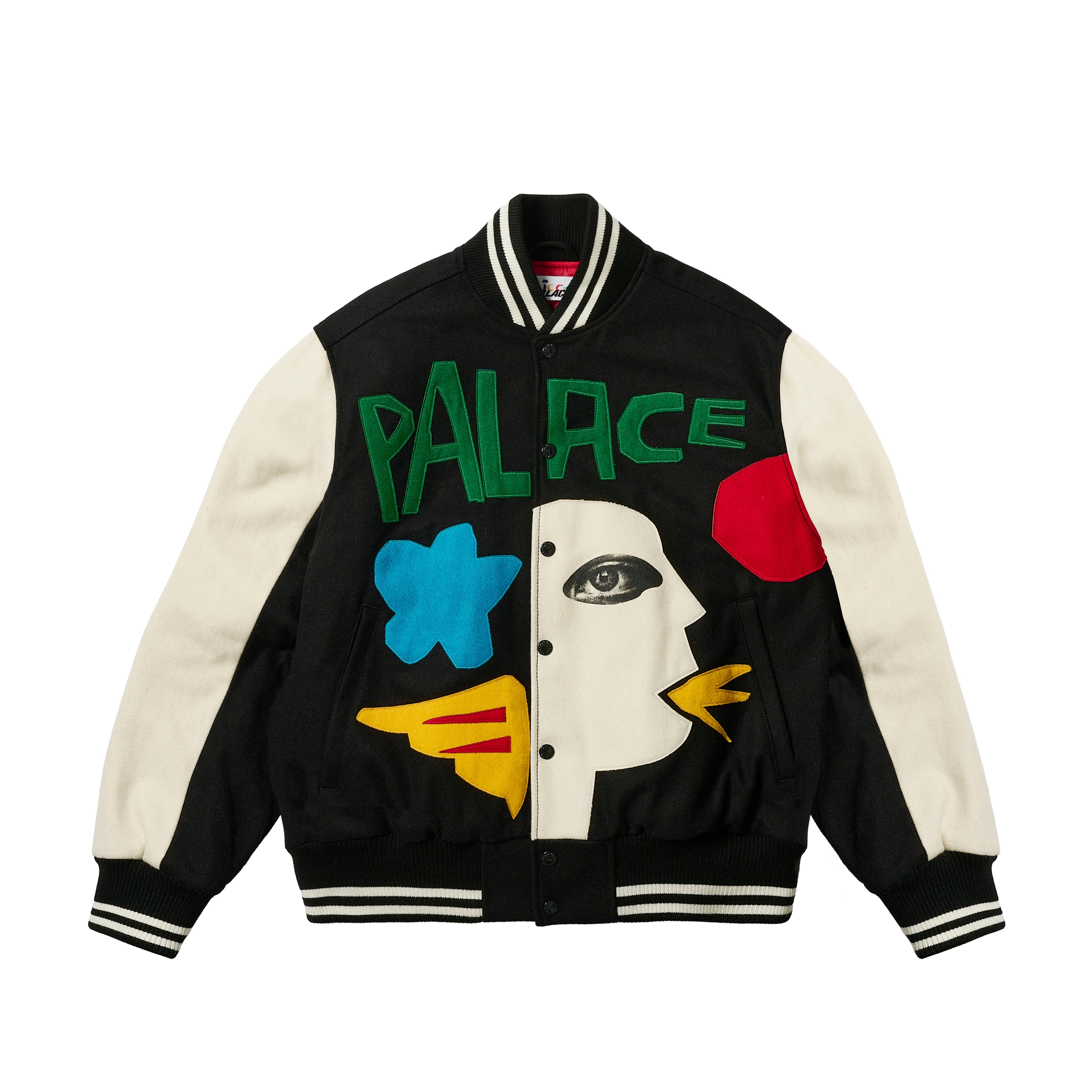 PALACE JCC+ VARSITY JACKET BLACK - 1