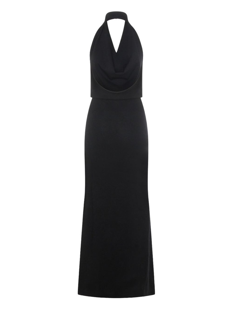 halterneck cowl dress 1