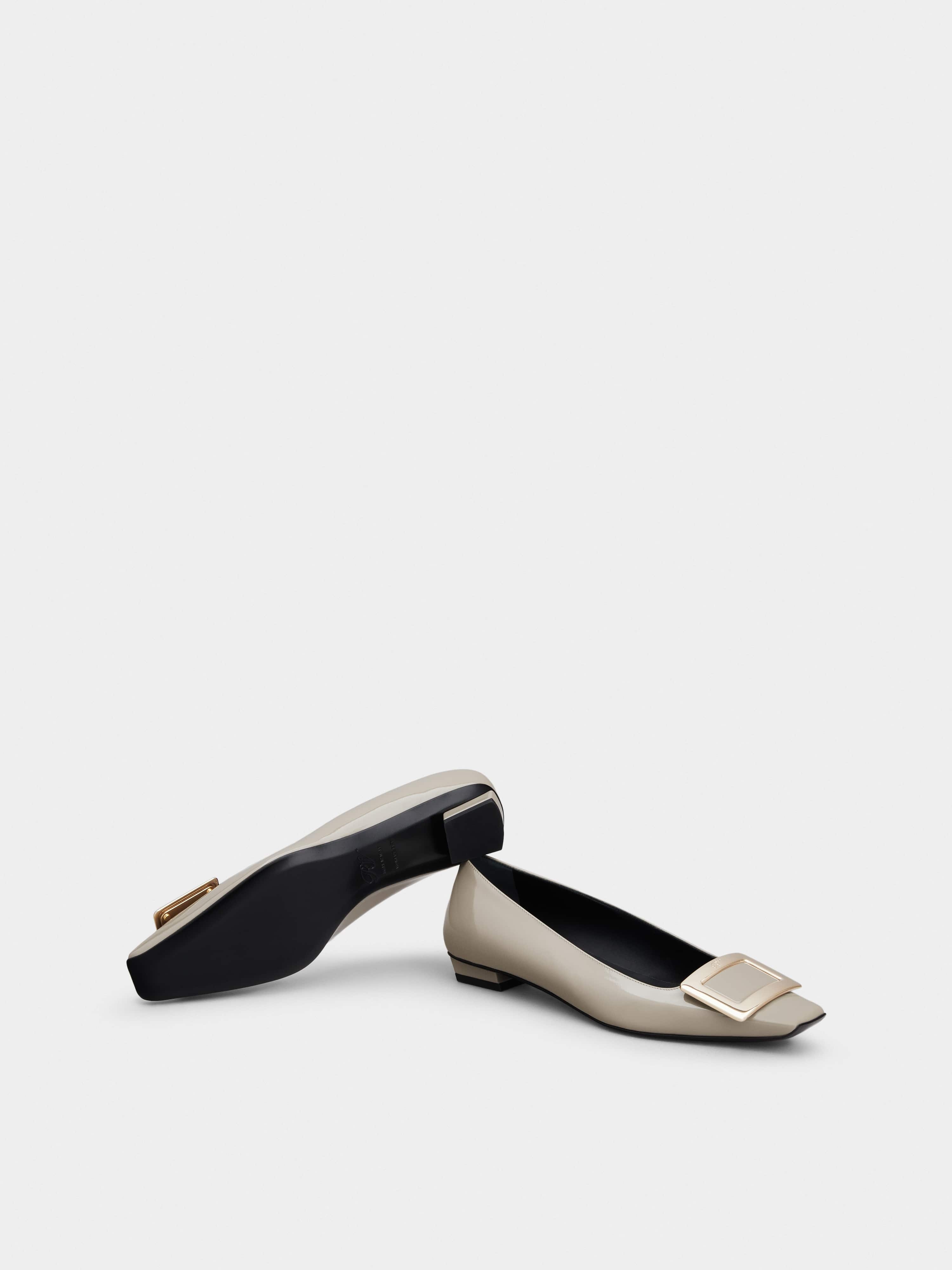 Belle Vivier Metal Buckle Ballerinas in Patent Leather - 6