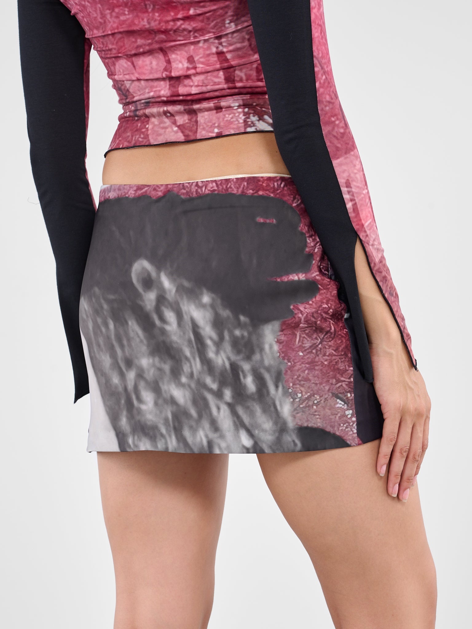 Pink Leaf Mini Skirt - 5