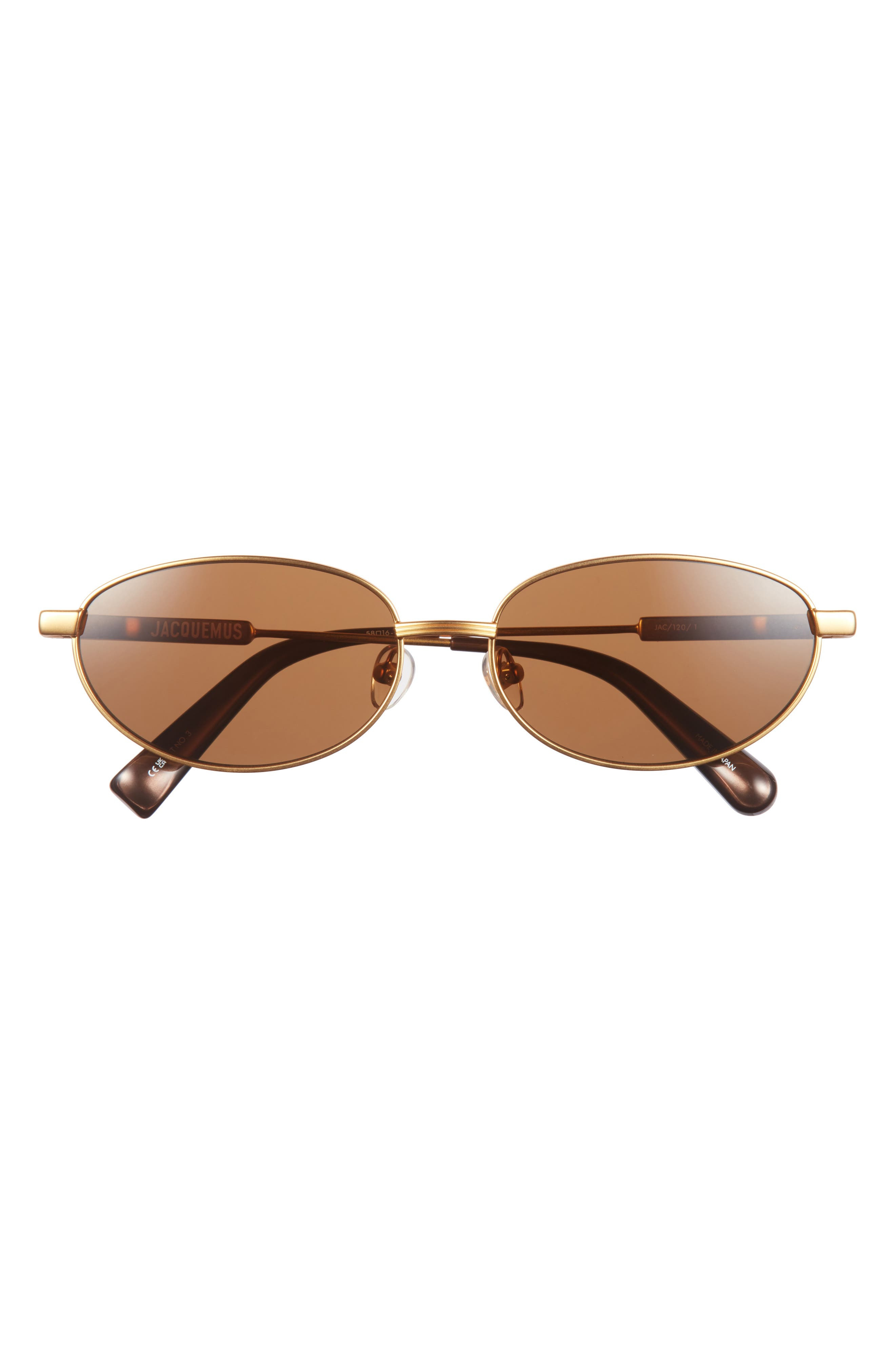 Jacquemus Les Lunettes Alba Sunglasses in Gold/Metallic Brown/Brown at Nordstrom - 1