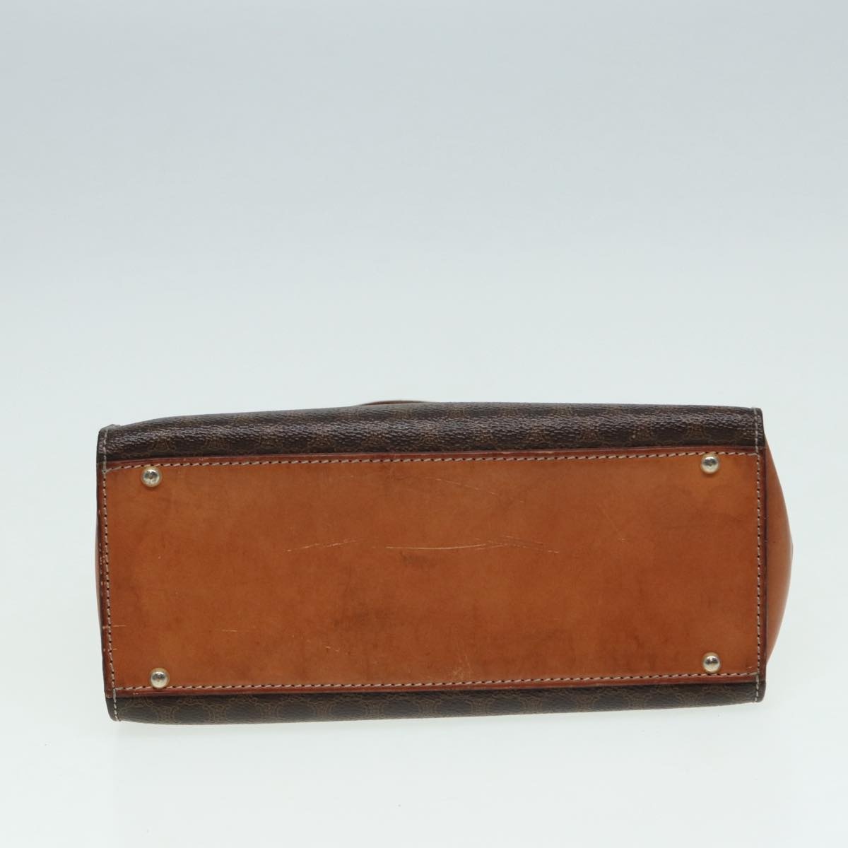 CELINE Macadam Canvas Hand Bag Pvc Leather Brown - 5