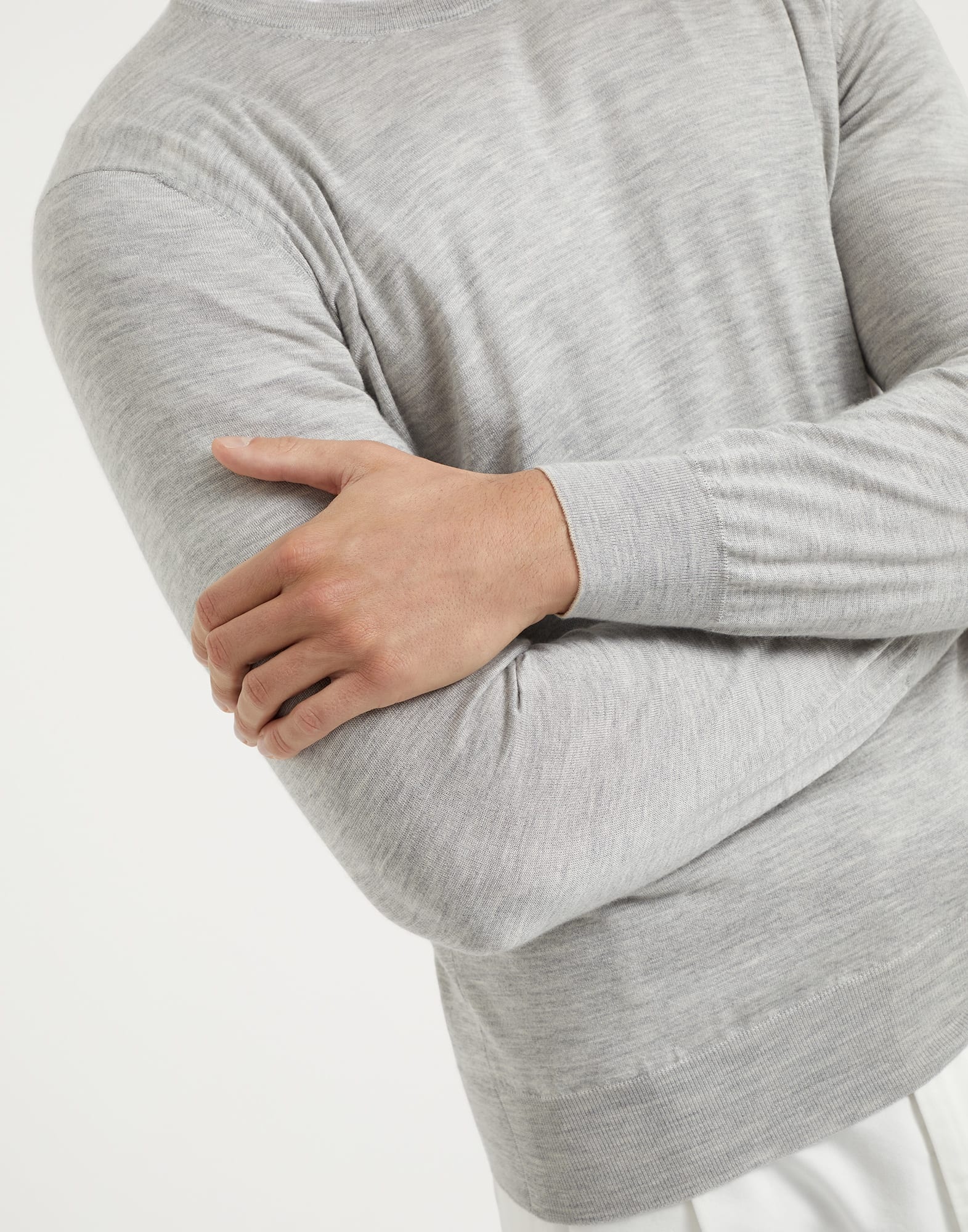 Lightweight cashmere and silk crew neck sweater - 3