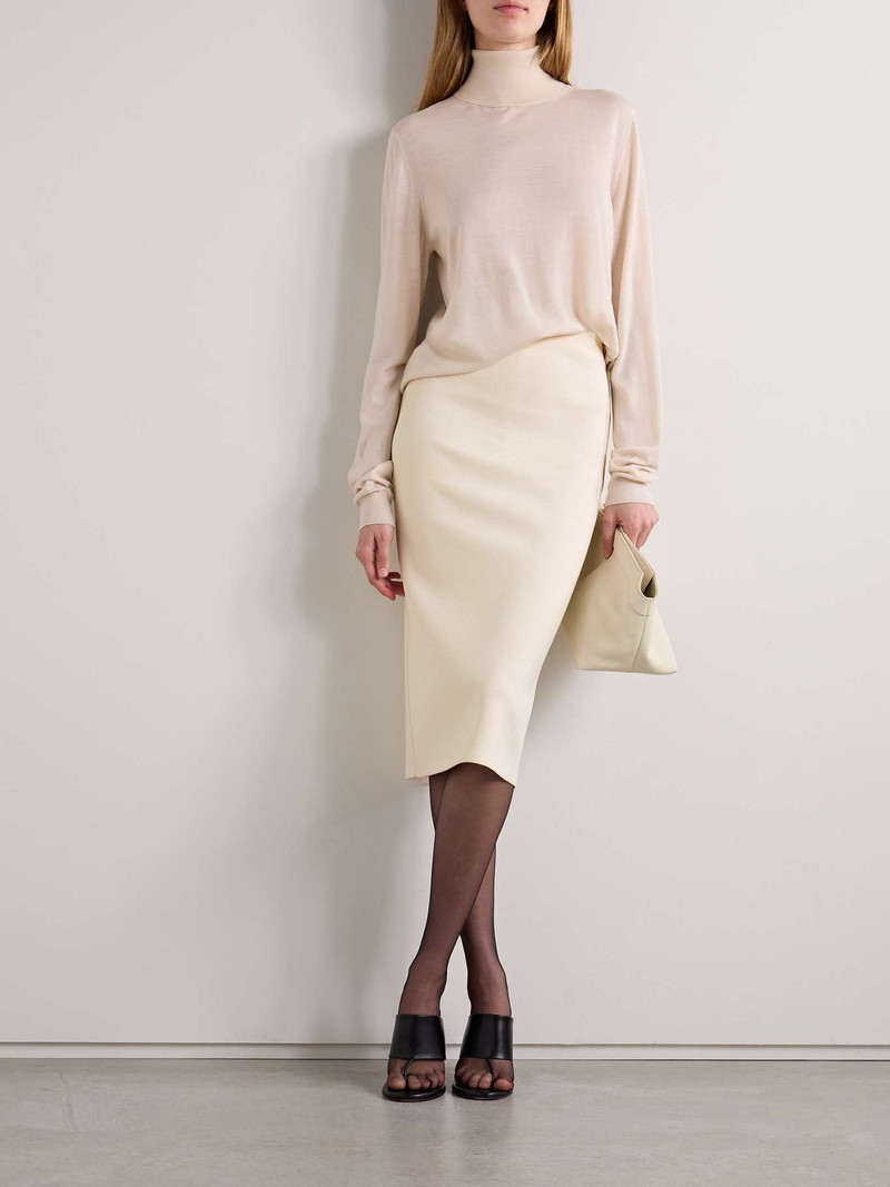The Row Hodette stretch-knit midi skirt Ecru outlook