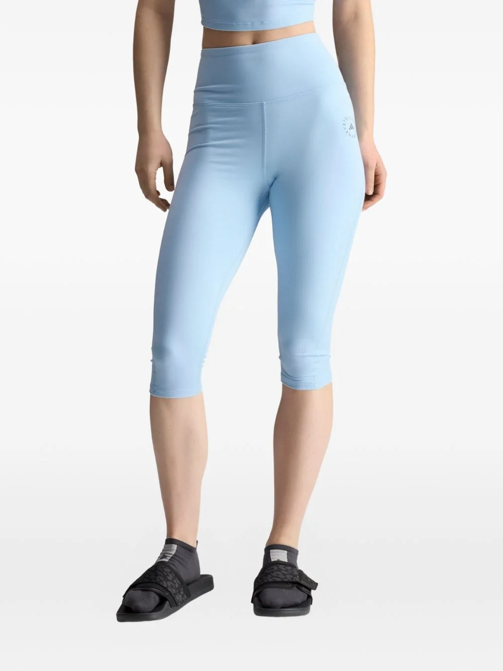 logo-print cropped leggings - 1