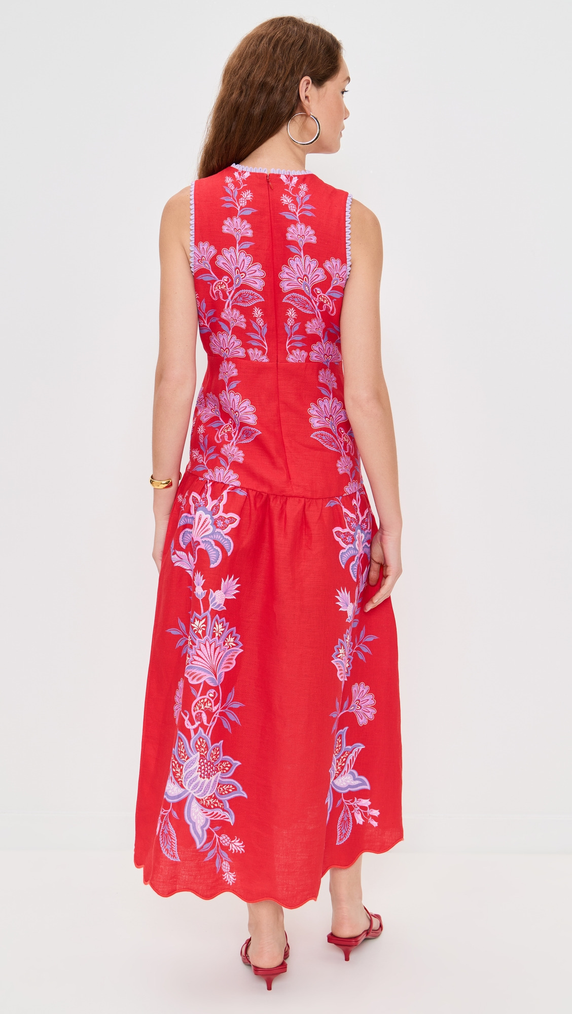 Porcelain Garden Red Midi Dres - 2