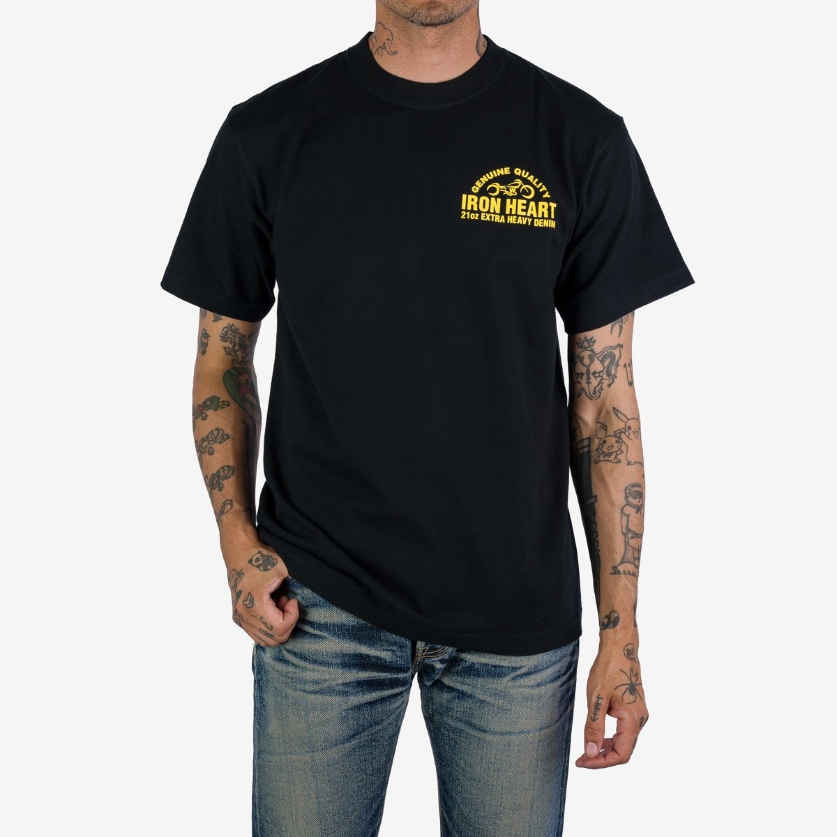 IHPT-2304-BLK 7.5oz Printed Loopwheel Crew Neck T-Shirt - Black - 4