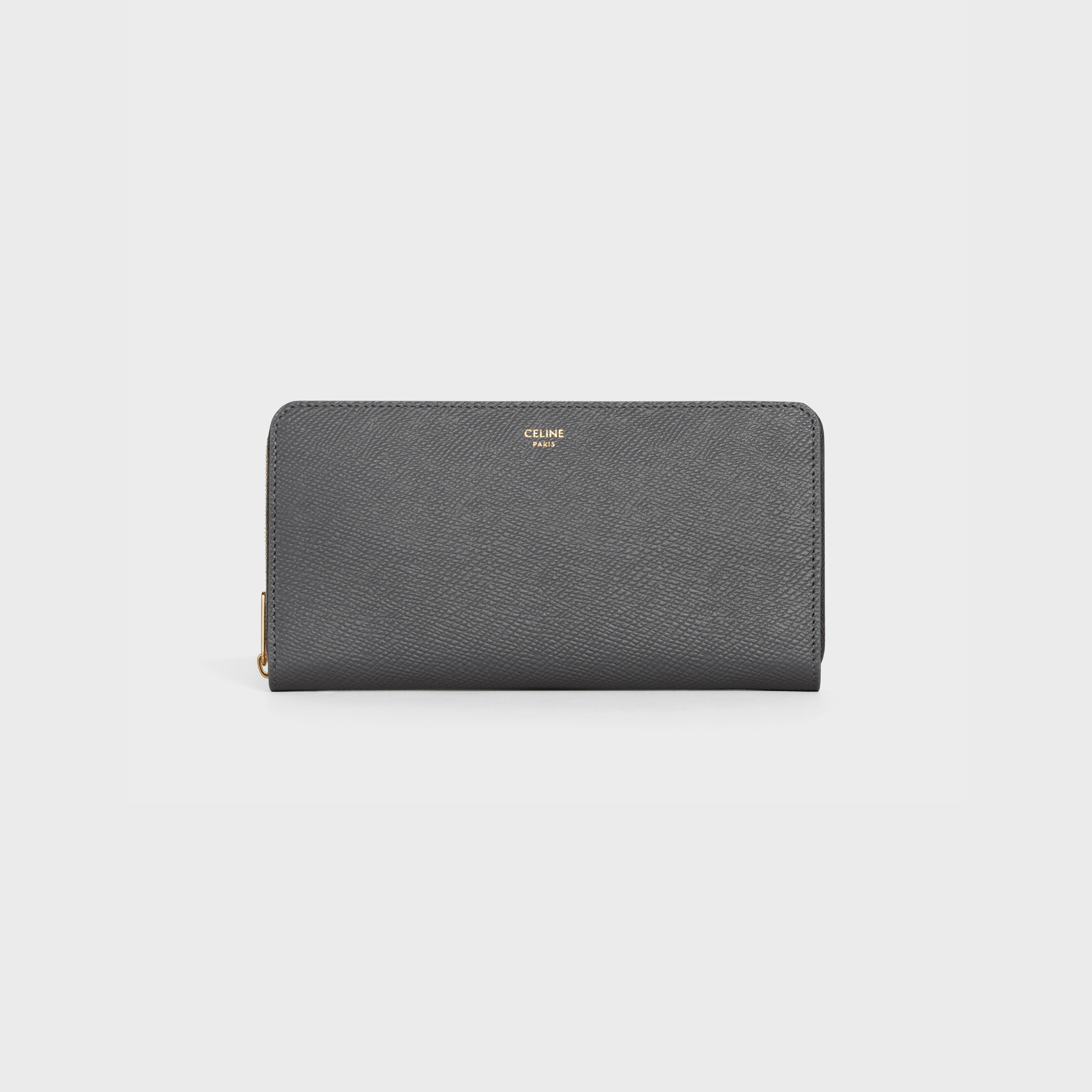 Large zipped wallet in Grained calfskin - 1