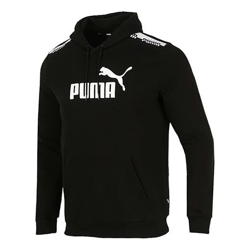 PUMA Amplified Logo Casual Sports Pullover Hooded Sweater Men's Black 588816-01 - 1