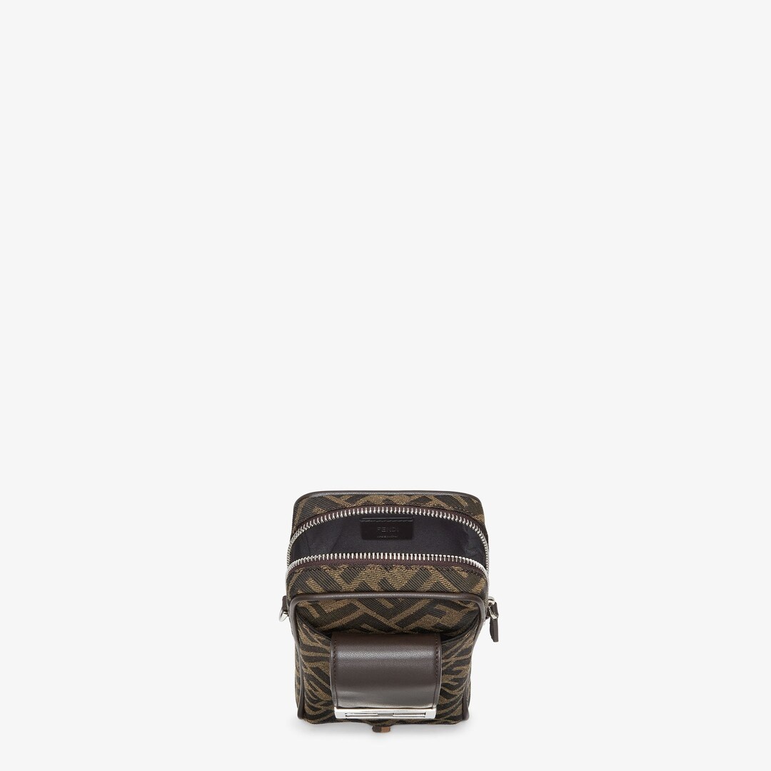 Mobile phone holder in brown fabric - 4