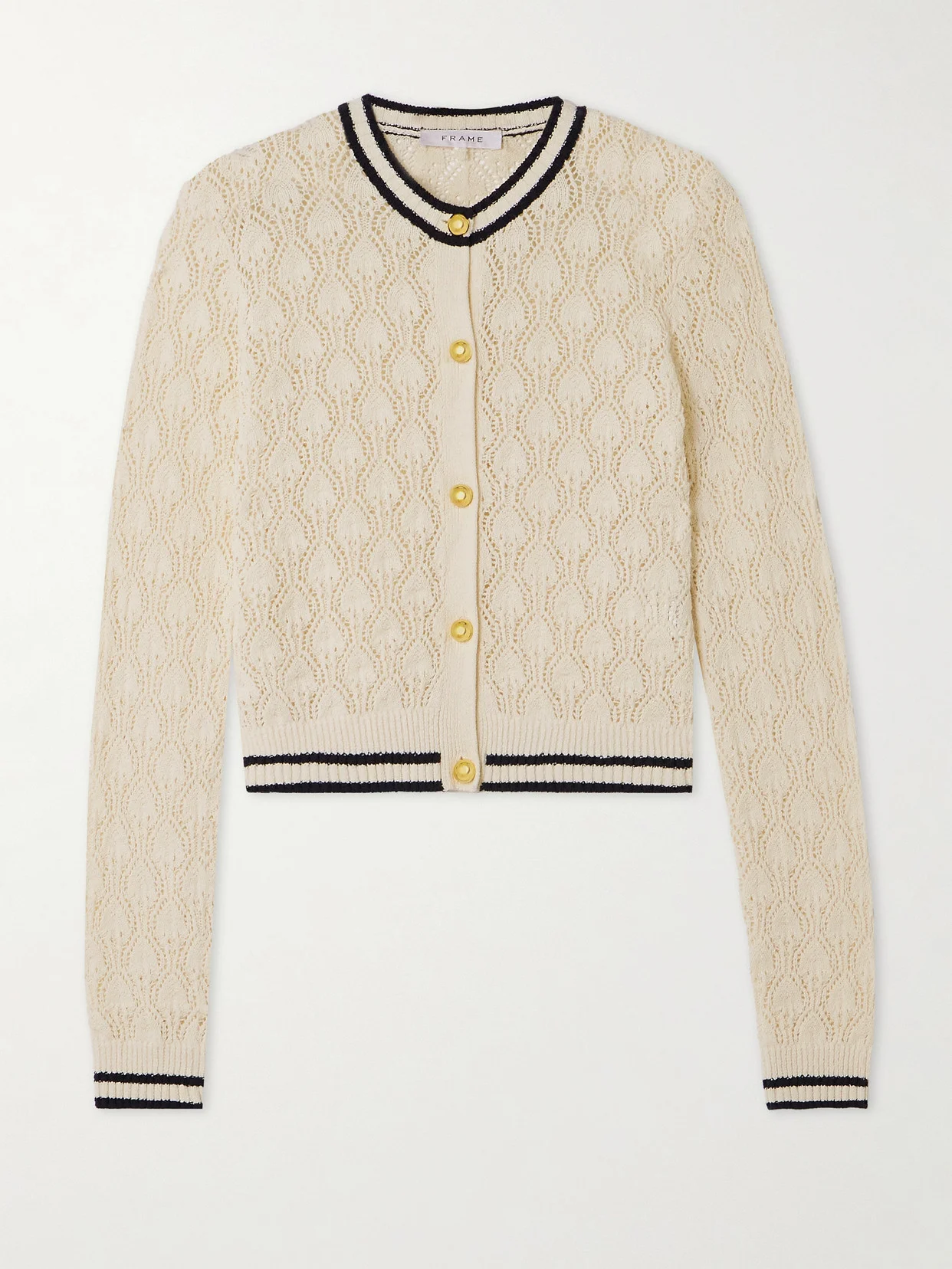 The Rookie Pointelle-knit Cotton-blend Bouclé Cardigan - 1