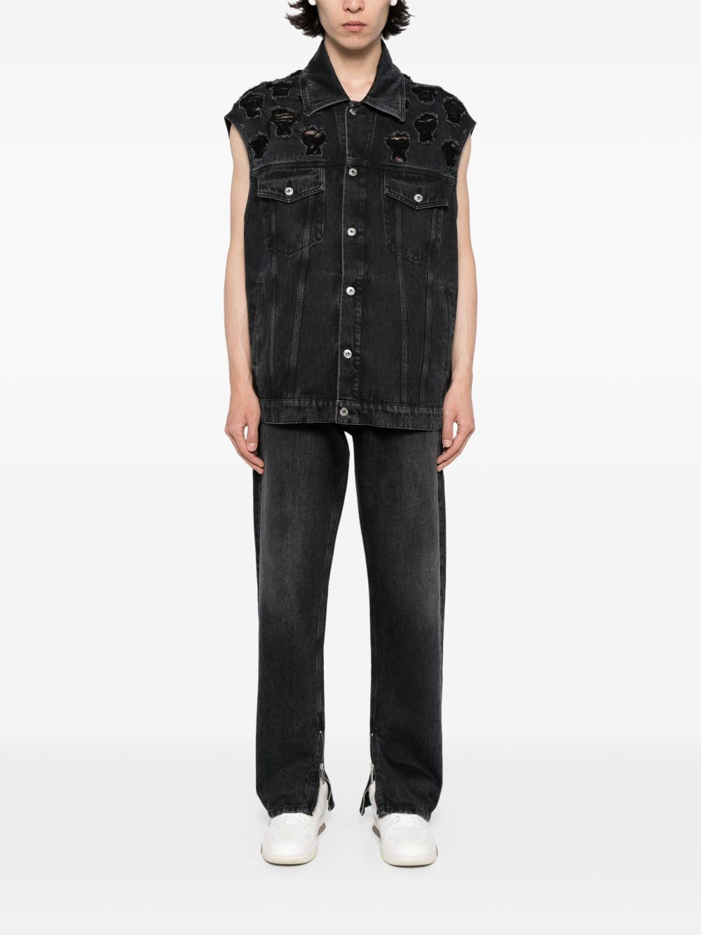 zip-detail straigh-leg jeans - 2