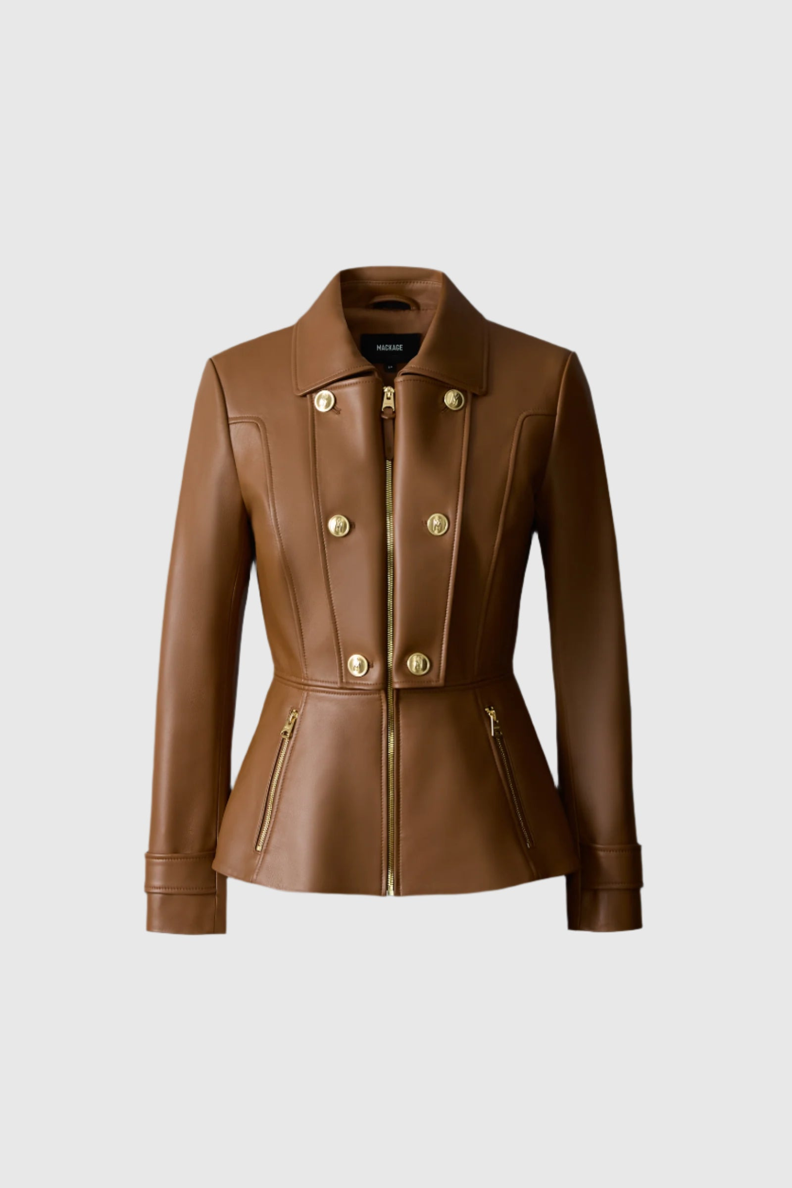BARBARA Fitted Lamb Leather Jacket - 5