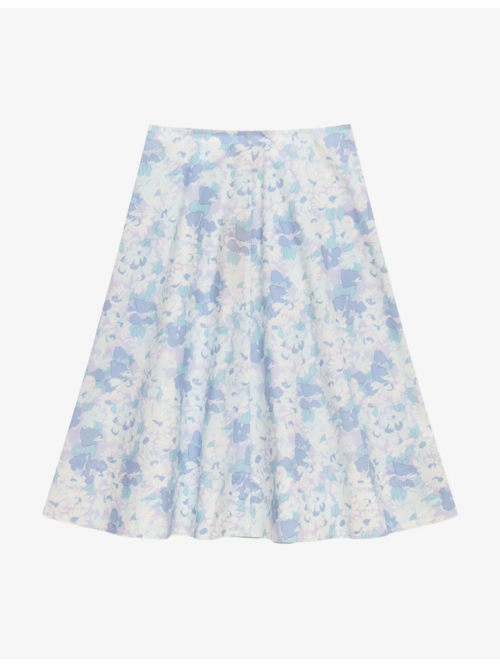 Floral-Print Cotton Midi Skirt - 1