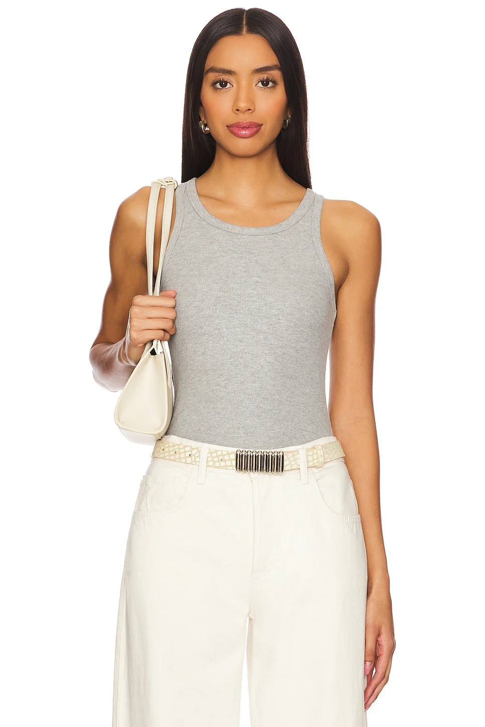 High Neck Fitted Tank Top - 1