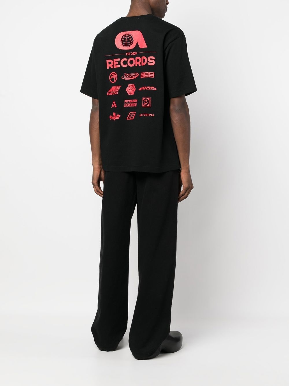 Records-print cotton T-shirt - 2
