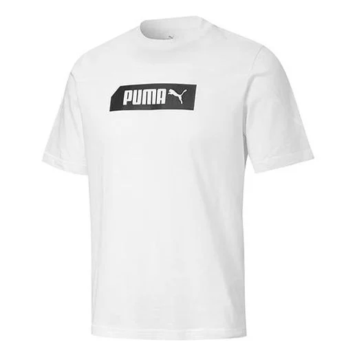 PUMA Alphabet Logo Printing Round Neck Short Sleeve White 583864-52 - 1