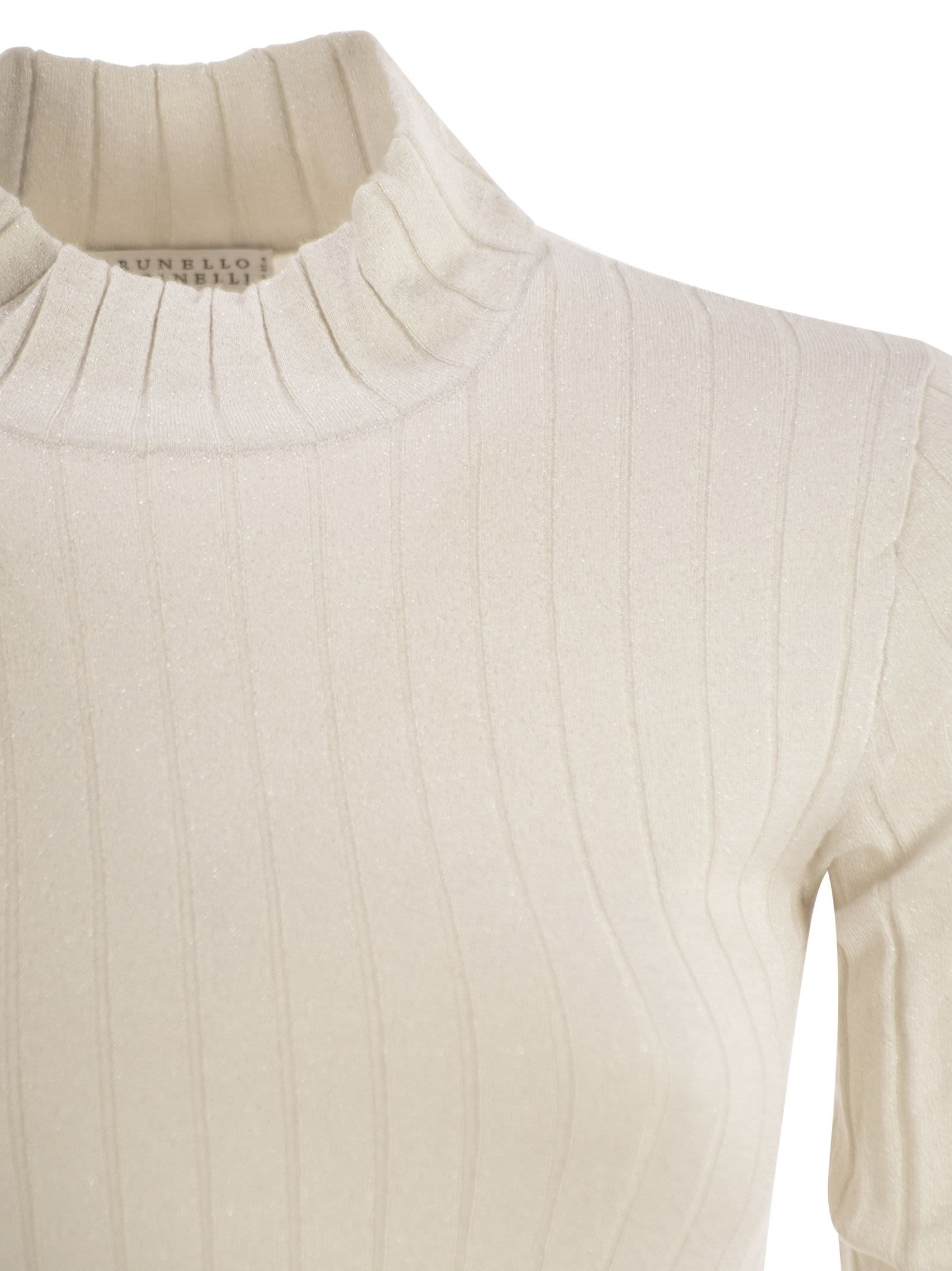 Brunello Cucinelli Women Lightweight Cashmere And Silk Broad Rib Sweater - 4