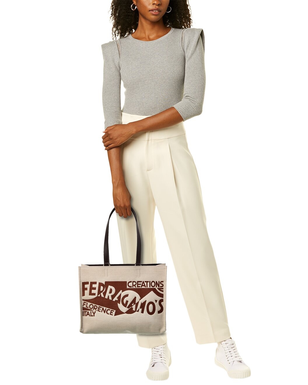 Ferragamo Logo Medium Canvas & Leather Tote - 4