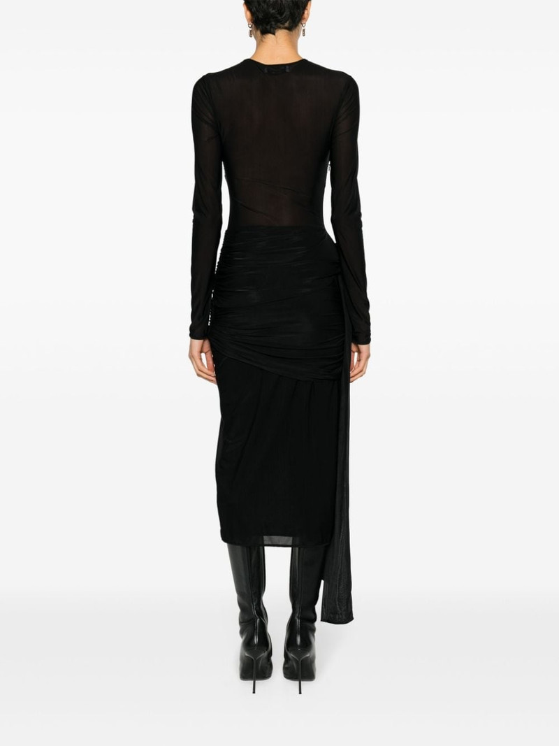 draped-detail midi dress 4