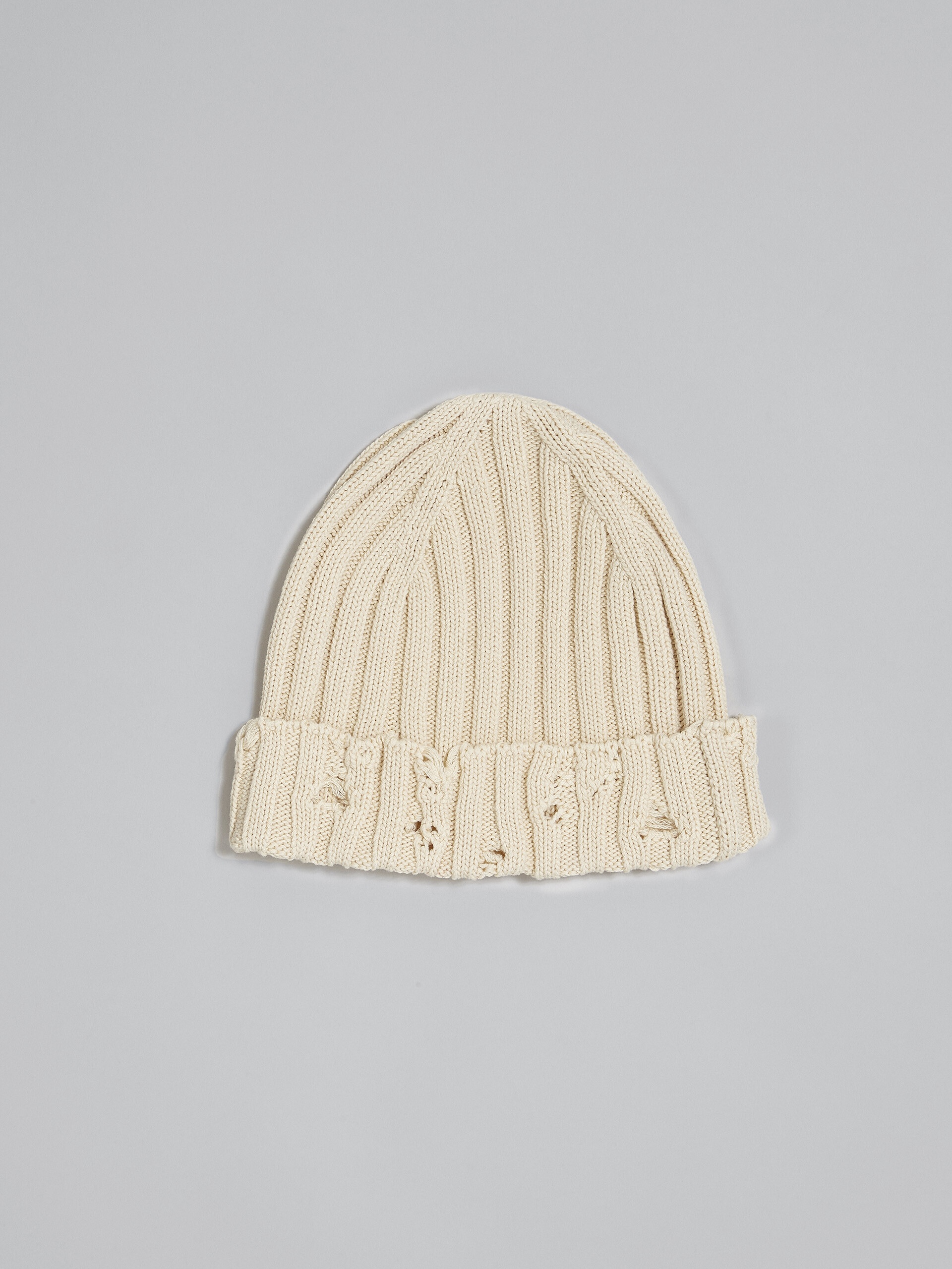 WHITE COTTON BEANIE - 3