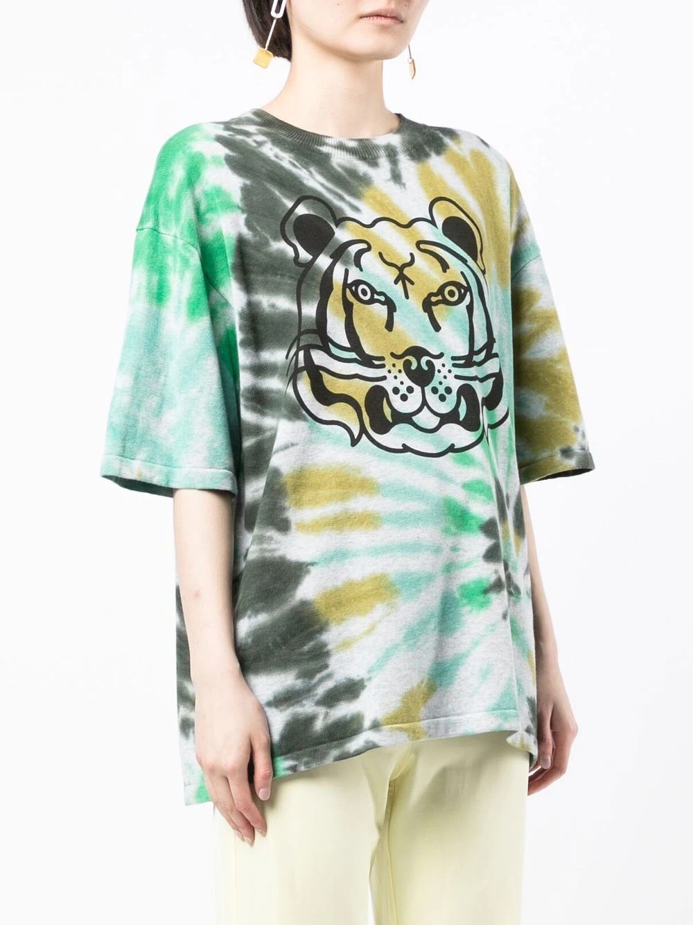 tiger-print tie-dye T-shirt - 3