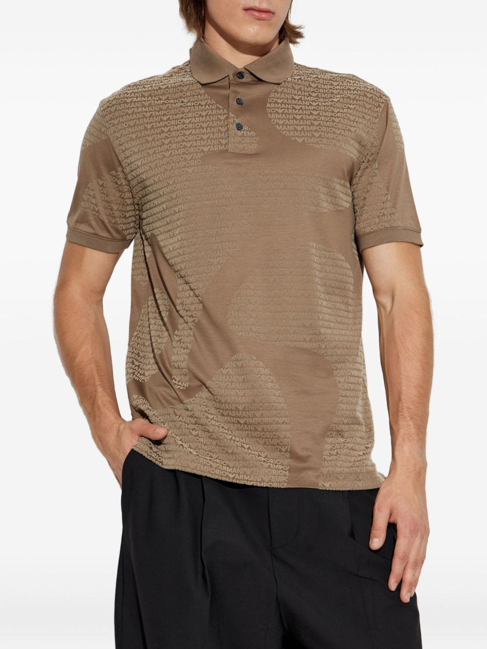 logo-embossed polo shirt - 3