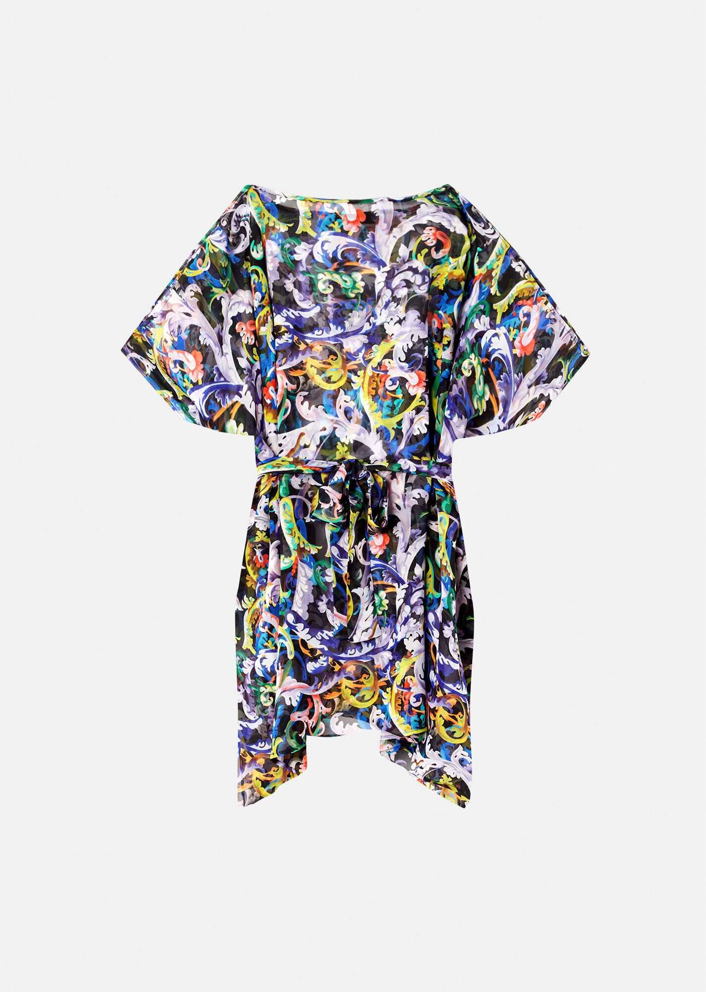 Baroccoflage Print Silk Beach Dress - 1